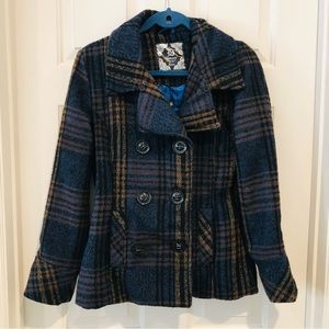 Plaid Pea Coat ✨